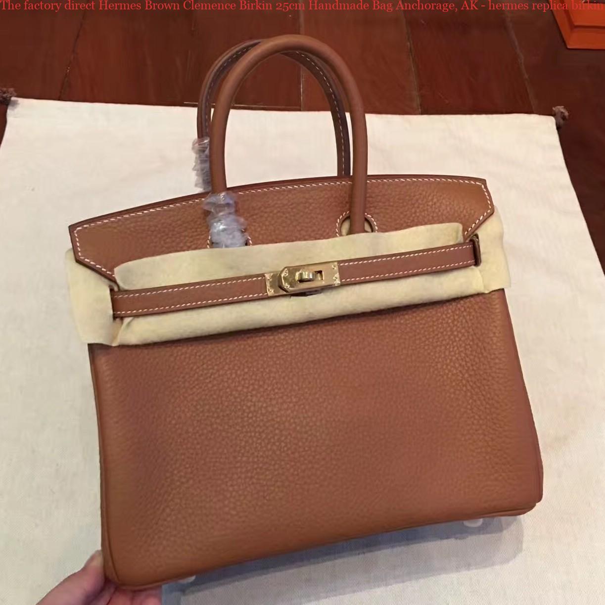 The factory direct Hermes Brown Clemence Birkin 25cm Handmade Bag ...
